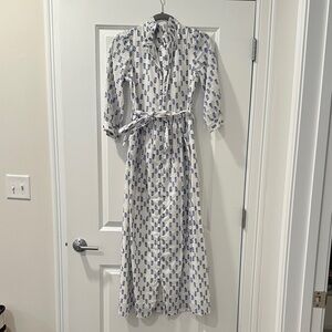 Beau & Ro Blue and White Maxi Dress XS Worn Twice